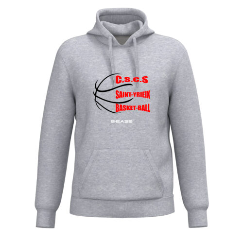 Sweat à capuche Saint Yrieix Basket - BIG - Gris