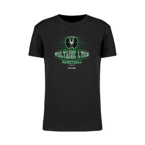 T-shirt Voltaire Lyon basket ball- BIG - Noir