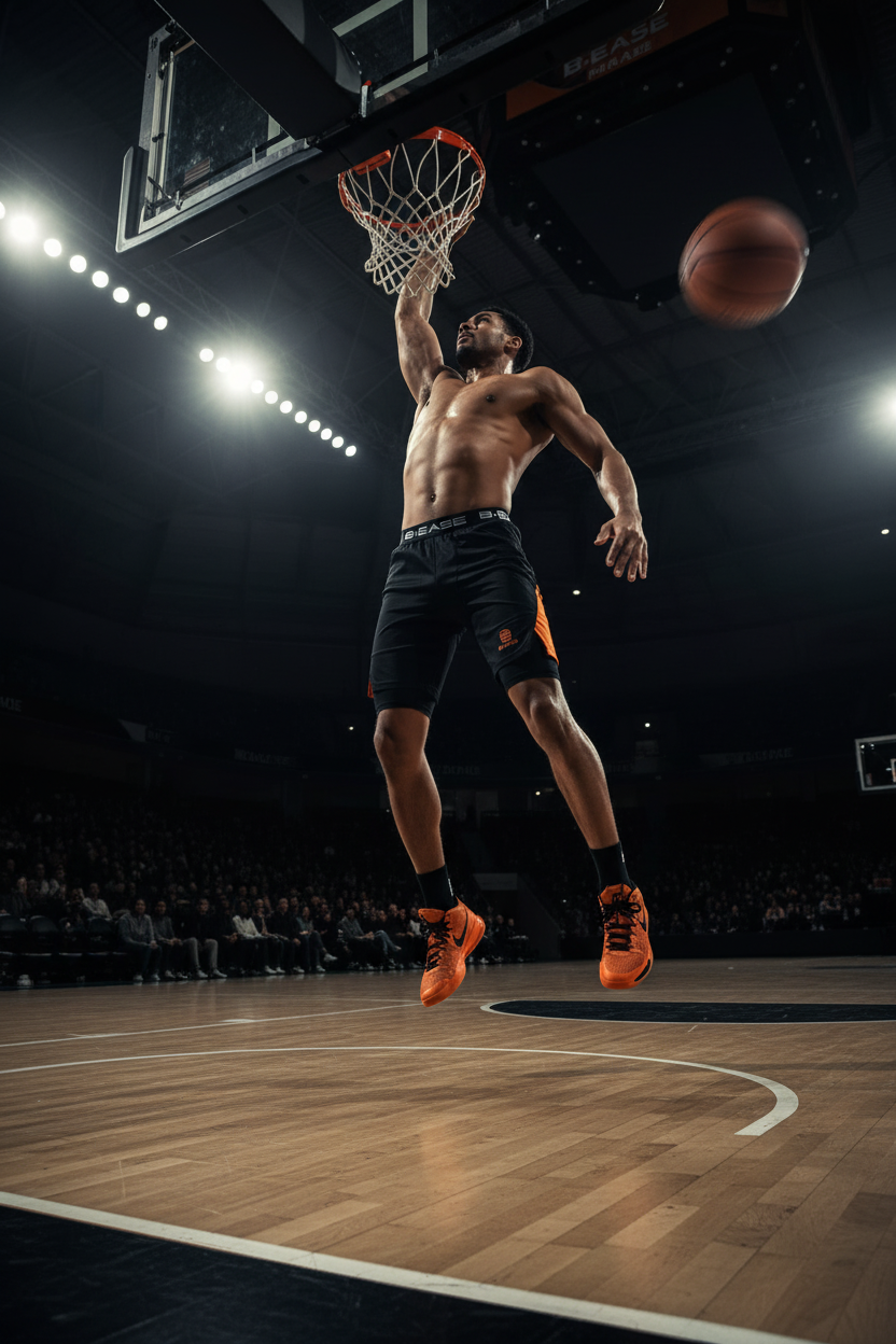 Joueur de basketball portant un sous-short de compression B.EASE