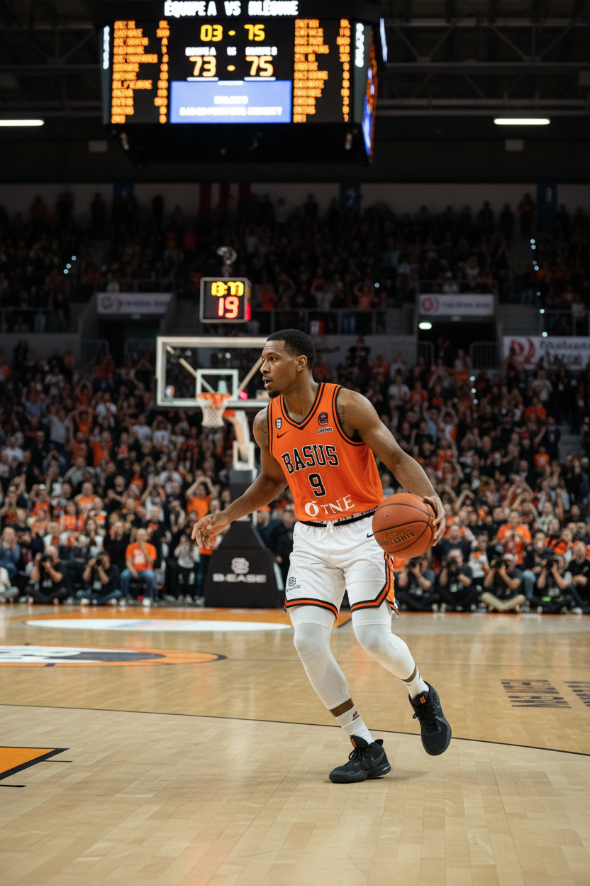 Basketteur en action avec sous-short compression